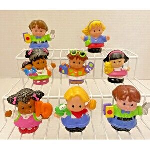 Vintage Fisher Price Little People Time To Learn School Children Figure Lot of 8